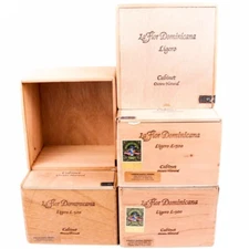 Lot of 5 La Flor Dominicana L-500 Empty Wooden Cigar Box 6.5" x 6.25" x 4.5"