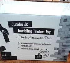 Giantville Tumbling Timber Toy Jumbo Jr Wooden Blocks 56 Pieces w/ Carrying Case