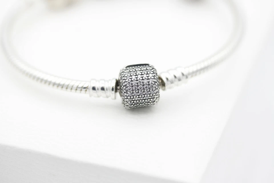 Pandora Armreif mit 3 Elementen 925er Silber & 1 Herz/Love Clip Silber Gold Top  - Bild 4 von 4