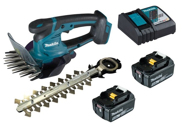 Makita DUM604ZX Akku-Grasschere 18V DUM604 Strauchschere + 2X Akku 5Ah + Ladeg.-image