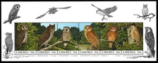 Liberia 1997 Mint Never Hinged Souvenir Sheet of 6 OWLS #1277 a-f