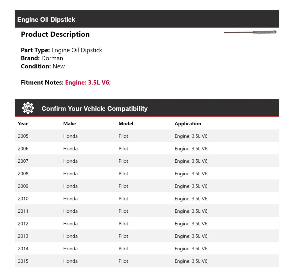 适用于 2005 - 2015 年本田 Pilot 3.5L V6 Dorman 发动机机油吸盘 2006 2007 2008 — 第 2/4 张图片