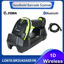 Zebra LI3678-SR3U42A0S1W Wireless 1D Barcode Scanner with Cradle & USB Cable