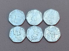 Circulated 50p Bundle: Job Lot of 6x Beatrix Potter Fifty Pence Coin designs