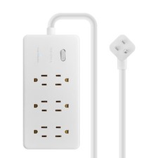 Insignia- 6-Outlet 980 Joules Surge Protector Strip with 3 ft. Power Cord -...