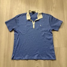 Ralph Lauren Golf Polo Shirt Women Blue White Micro Pattern Cotton Size M