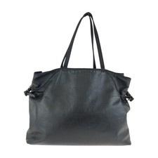 Prada Leather Nylon Tote Bag Women Black One Size