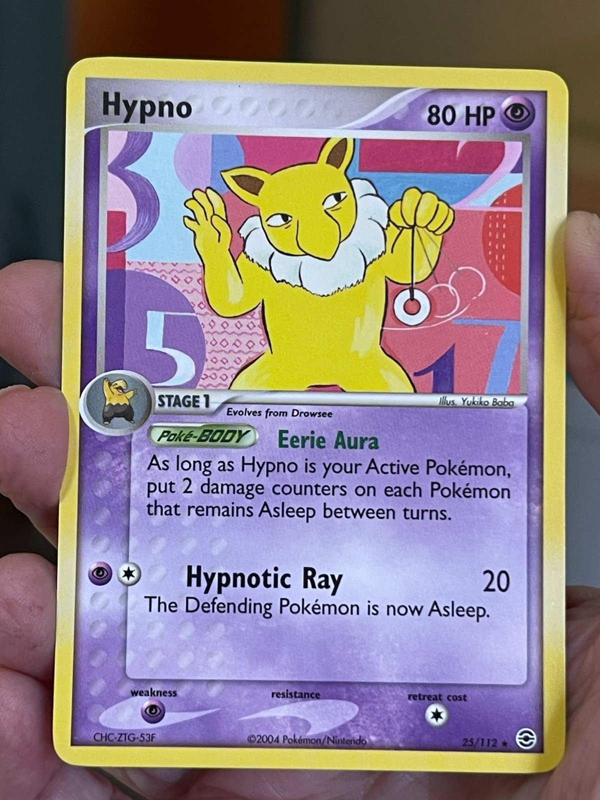POKEMON HYPNO 25/112 RARE FIRERED & LEAFGREEN NM CARD