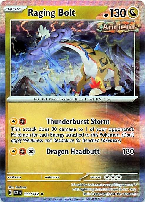 Raging Bolt 111/142 - REVERSE HOLO - SV07: Stellar Crown - NM