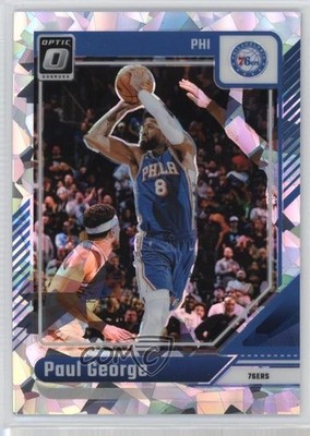 2024-25 Panini Donruss Optic Cracked Ice Prizm 14/25 Paul George #110 8e1