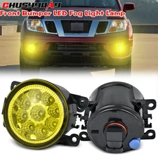For Nissan Frontier 2005-2021 Front Bumper Fog Lights Yellow LED Fog Lamps