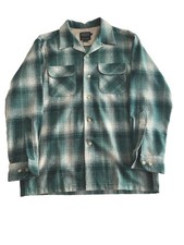 Pendleton Board Shirt Green Plaid Size Medium