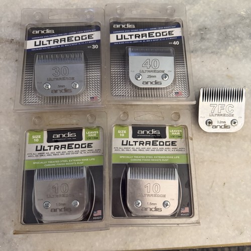 ANDIS Ultra Edge Blades Lot Of 5 - 10 10 30 40 7FC
