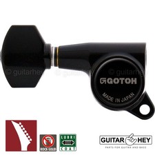 New Gotoh Sg381-07 R7 Set 7 In Line Tuners Keys W Screws Left Handed - Black New Gotoh Sg381-07 R7 Set 7 In Line Tuners Keys W Screws Left Handed - Black