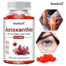 Astaxanthin 12mg - Max Triple Strength, Antioxidant, from Haematoccus Pluvialis