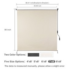 7ft W X 8ft H Outdoor Roller Shades 5 Openness Cordless Sun Roll Up Shade 7ft W X 8ft H Outdoor Roller Shades 5 Openness Cordless Sun Roll Up Shade