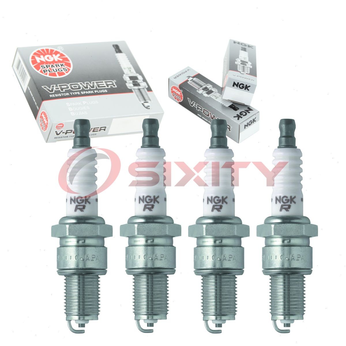 4 pcs NGK V-Power Spark Plugs for 1984-1991 Nissan Micra 1.2L L4 - Engine vf