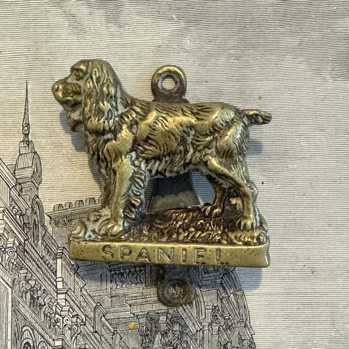 Vintage Brass Door Knocker Spaniel Dog