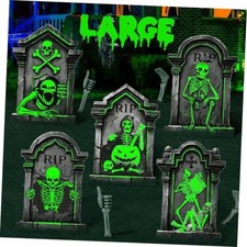 25.2in Halloween Tombstones Outdoor Decor Glow in The Dark - 5PCS Large