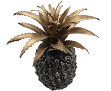Pineapple Sculpture Faux Fruit Decor Resin Golden Bronze Statue