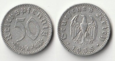1935 A Germany 50 pfennig coin