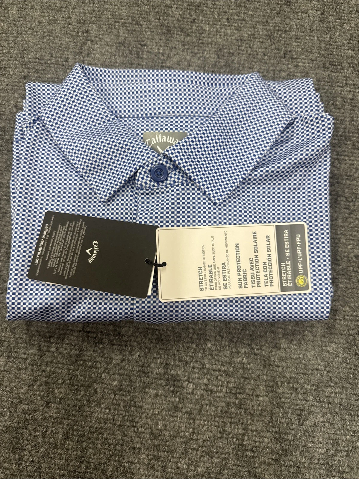 Callaway Men's Opti-Dri Blue Golf Polo Size S Short Sleeve Lightweight