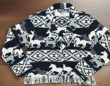 Vintage 90s New Identity M Tapestry Jacket Horse Western Aztec Cowgirl Blazer