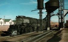 Union Pacific Big Boy 4017 Steam Locomotive at Harriman WY 1958 Postcard