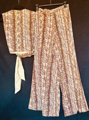 1970’s Vintage Animal Print Hostess Wide Leg Pant Suit STUNNING Set SABA CA 12 - Picture 12 of 13