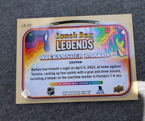 2022-23 UD Series 2 Lunch Box Legends #LB-23 Aleksander Barkov Panthers NM-MT - Picture 2 of 2