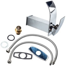 7.3" Chrome Waterfall Bathroom Faucet Single Lever Cold Mixer 1.8 GPM Flow