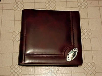 Vero Cuoio Finest Italian Leather Quality Photo Album Scrapbook Sterling Plaque