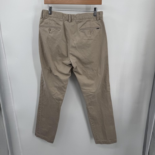 Polo Ralph Lauren Pants Mens 32x34 Khaki Slim Fit Chino Casual Twill Flat Front - Picture 3 of 8