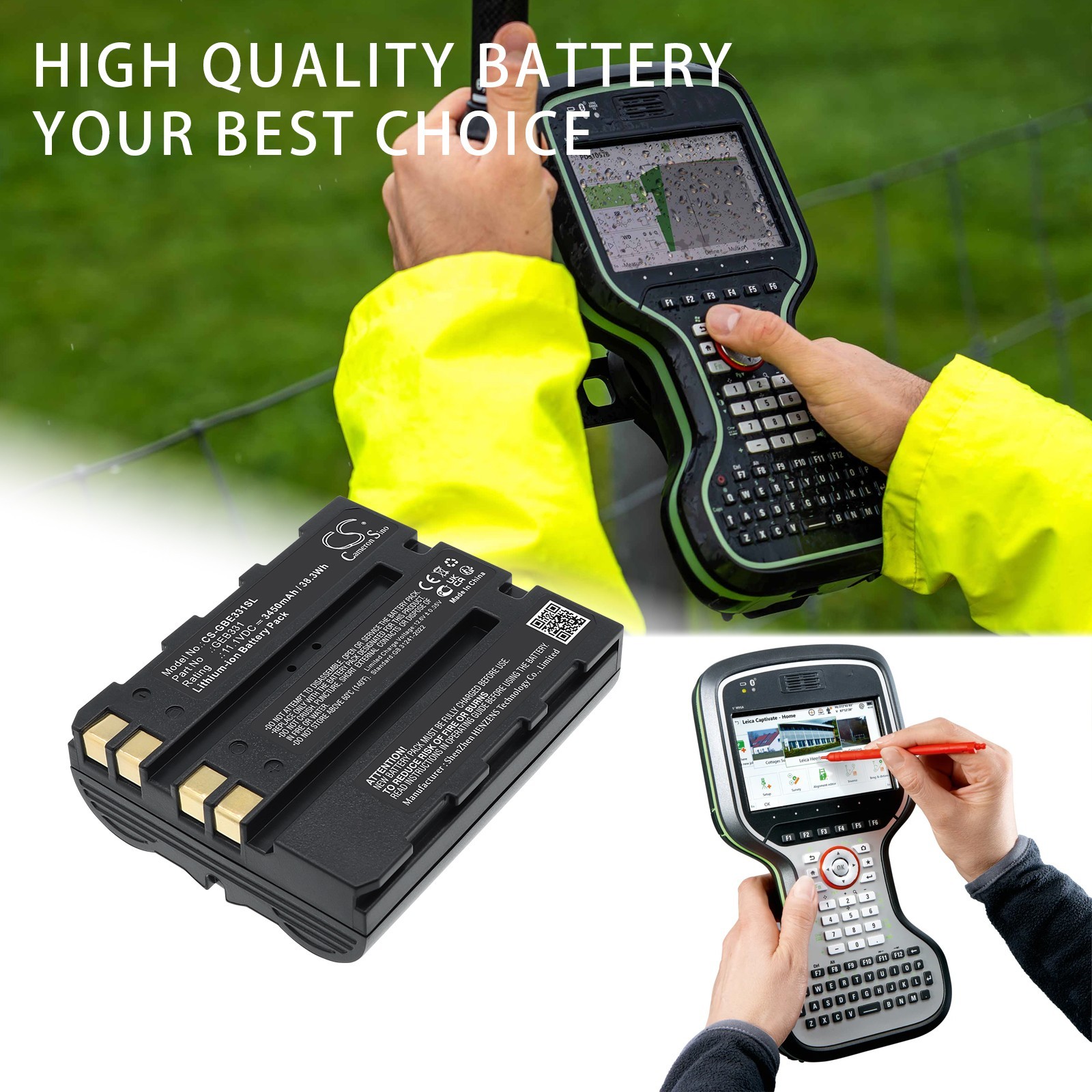 3450mAh BATTERIE GEB331 For Leica CS20 Field Controller, GS18 GNSS Antennas