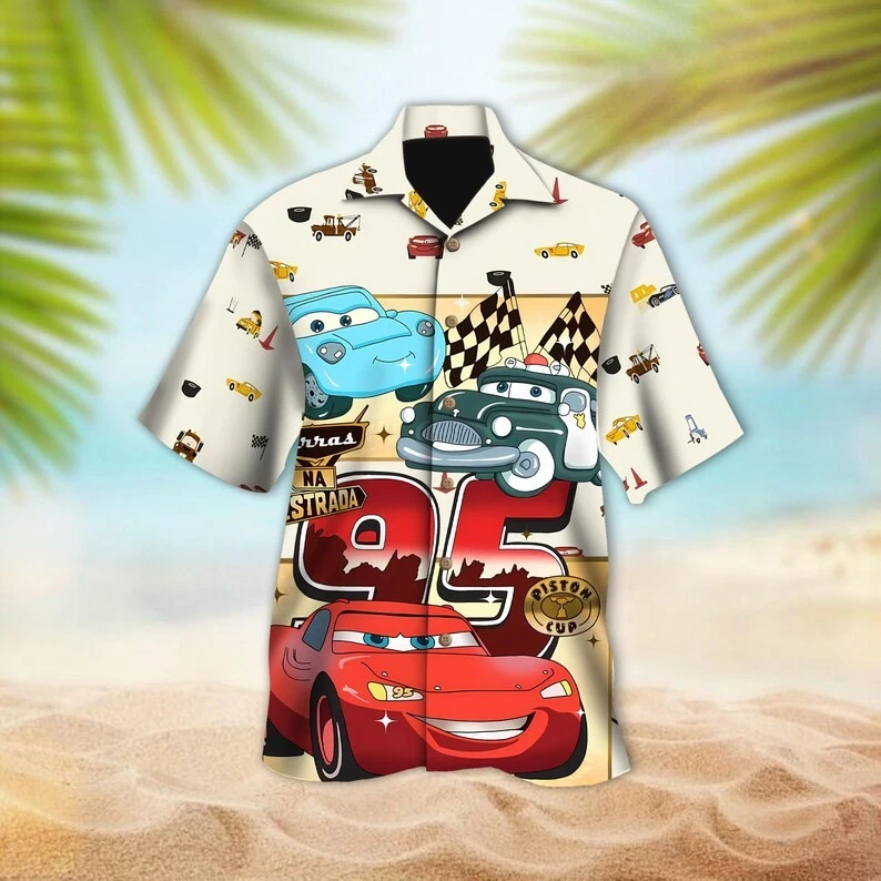 Disney Lightning MccQuen Aloha Vintage Hawaiian Shirt