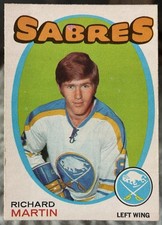 1971-72 OPC #161 RICHARD MARTIN ROOKIE CARD!! BUFFALO SABRES LEGEND!!. rookie card picture