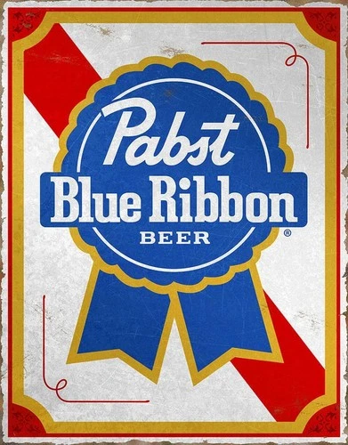 Pabst Blue Ribbon Beer Tin Metal Signs - Nostalgic Vintage Metal Wall Décor