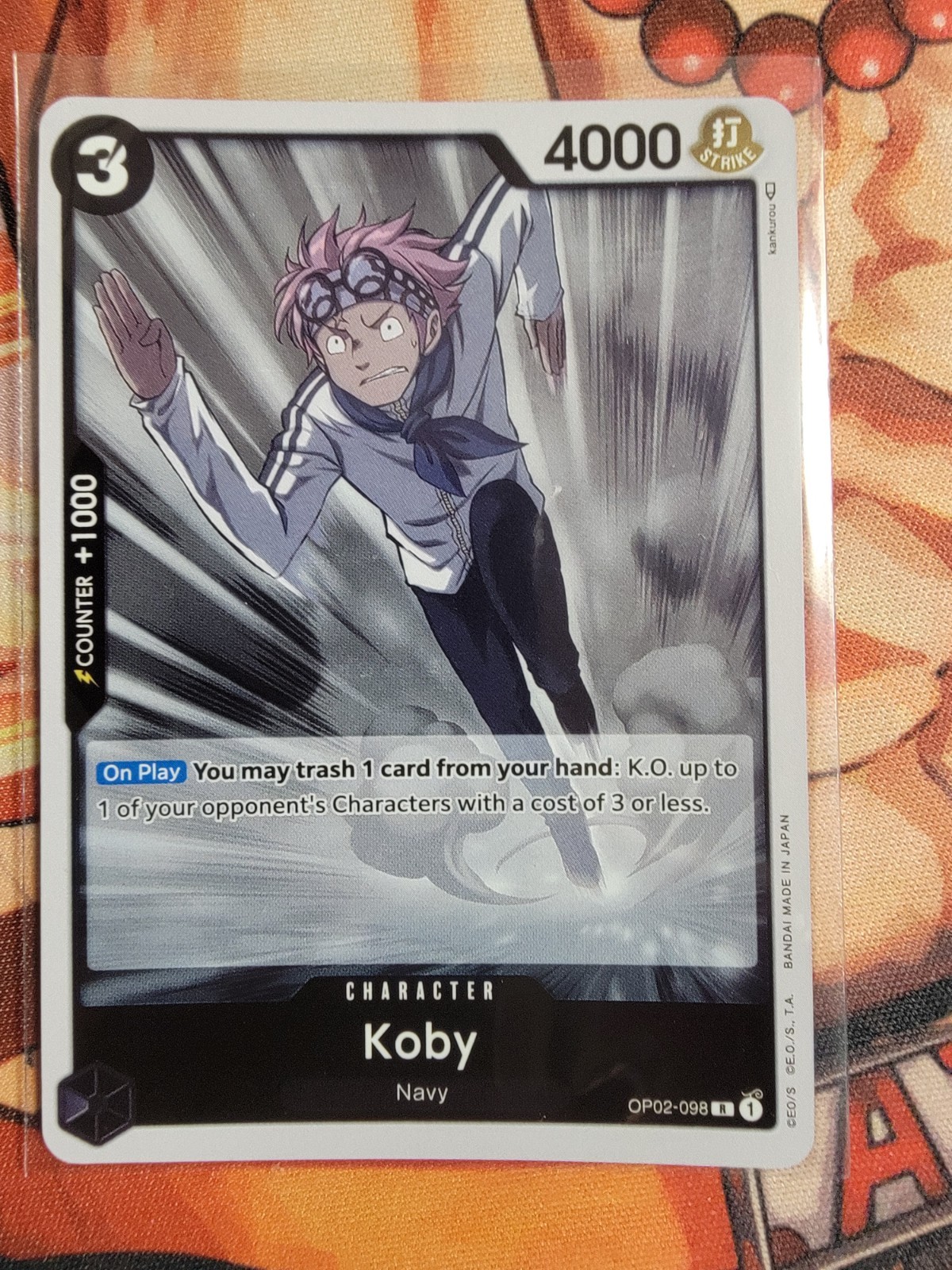 One Piece CCG Koby OP02-098 Paramount War English Foil Rare