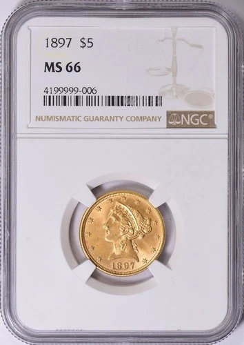 1897 $5 Liberty Head Gold Coin NGC MS 66 – Rare Collectible