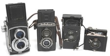 Lot of 4 x vintage cameras mixed brands For Parts only