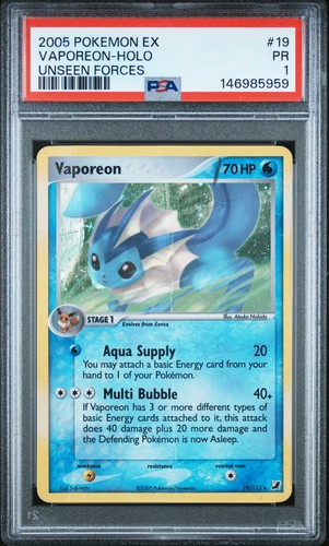 Vaporeon 19/115 Holo Rare EX Unseen Forces