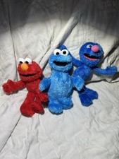 Sesame Street Plush Lot Of Elmo, Grover  Cookie Monster 9  -10  