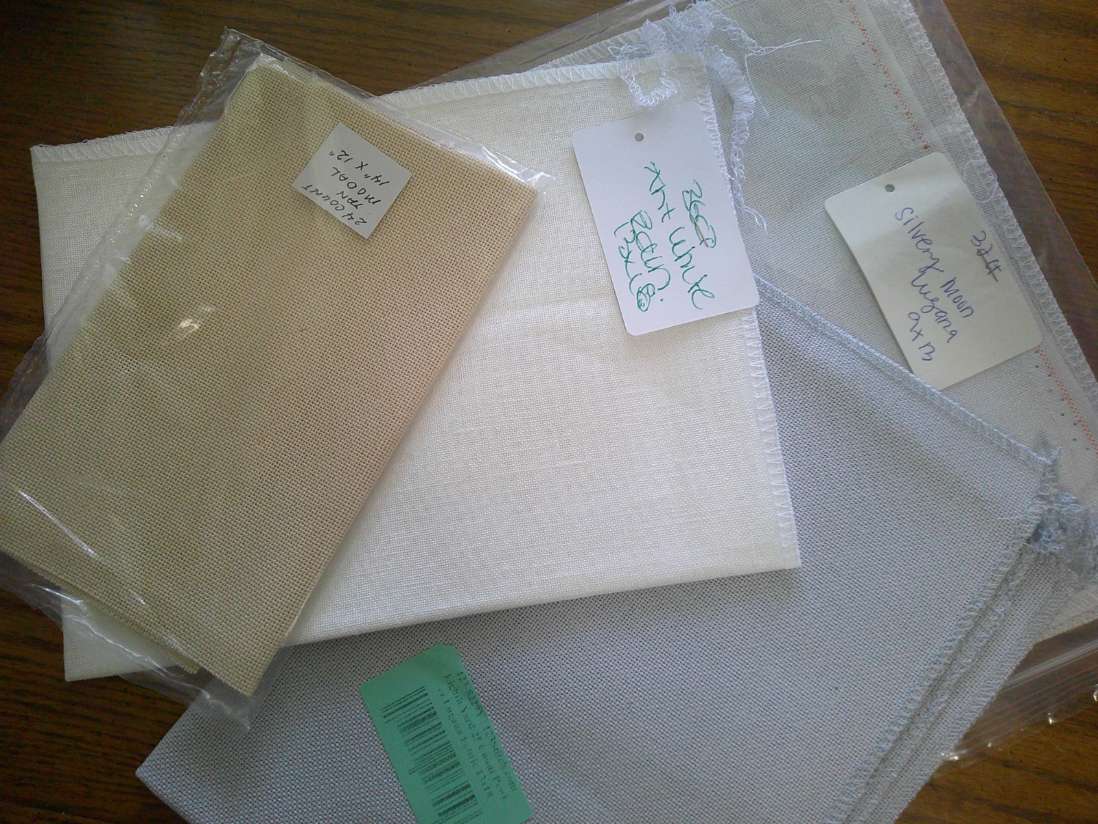 Cross Stitch Fabric Pieces Variety Lot 36 32 25 24 Count  Li