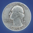 1959 D Washington 90% Silver Quarter Circulated Condition 25c US Coin