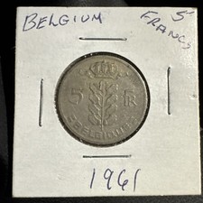 1961 Belgium, Belgique 5 Franc Non Magnetic  KM 134.1