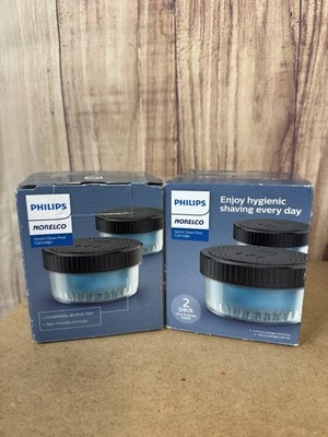 2 BOXES PHILIPS NORELCO QUICK CLEAN POD CARTRIDGES 4 TOTAL  NEW IN BOX