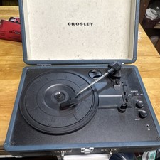 Crosley CR8005D-IN 3-Speed Record Player w/ Speakers, Headphone Jack, Blue