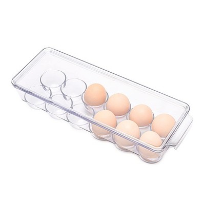 12 Eggs Holder for Refrigerator Clear Egg Container for Fridge Kitchen