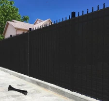 6' x 12' Black Privacy Fence Screen Net Fencing 90% Privacy Blockage Windscre...