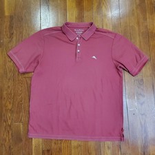 Tommy Bahama Polo Shirt Mens Large Red IslandZone Supima Golf Performance